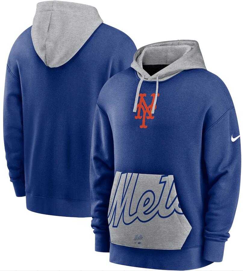 Men's New York Mets Nike Royal Gray Heritage Tri Blend Pullover Hoodie,We sell and wholesale Men's New York Mets Nike Royal Gray Heritage Tri Blend Pullover Hoodie on line form chian!